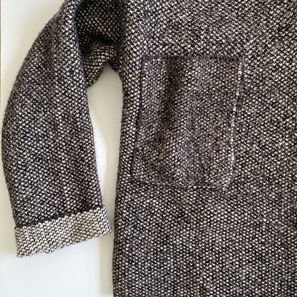 J. JILL Grey Soft Tweed Knit Button Front Oversized Cardigan Size Large - Picture 4 of 9